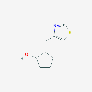 molecular formula C9H13NOS B13274739 2-(1,3-Thiazol-4-ylmethyl)cyclopentan-1-OL 