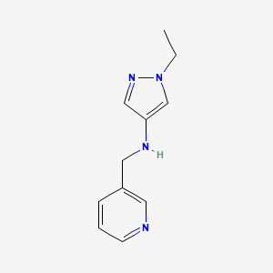 molecular formula C11H14N4 B13274749 1-Ethyl-N-(pyridin-3-ylmethyl)-1H-pyrazol-4-amine 