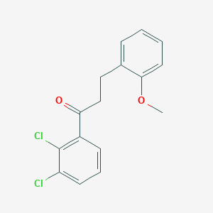molecular formula C16H14Cl2O2 B1327475 2',3'-二氯-3-(2-甲氧基苯基)丙酮 CAS No. 898770-48-4