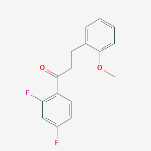 molecular formula C16H14F2O2 B1327480 2',4'-Difluoro-3-(2-methoxyphenyl)propiophenone CAS No. 898774-10-2