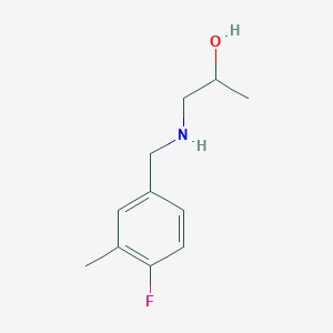 molecular formula C11H16FNO B13274828 1-{[(4-Fluoro-3-methylphenyl)methyl]amino}propan-2-ol 