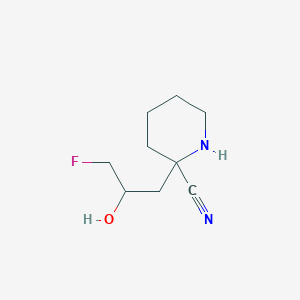 2-(3-Fluoro-2-hydroxypropyl)piperidine-2-carbonitrile