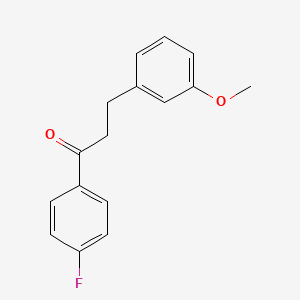 molecular formula C16H15FO2 B1327490 4'-Fluoro-3-(3-methoxyphenyl)propiophenone CAS No. 898774-74-8