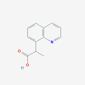 molecular formula C12H11NO2 B13274903 2-(Quinolin-8-yl)propanoic acid 