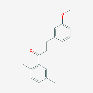 molecular formula C18H20O2 B1327493 2',5'-Dimethyl-3-(3-methoxyphenyl)propiophenone CAS No. 898774-78-2