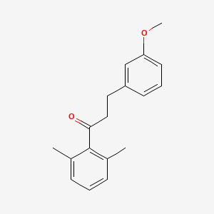 molecular formula C18H20O2 B1327494 2',6'-Dimethyl-3-(3-methoxyphenyl)propiophenone CAS No. 898774-80-6