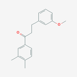 molecular formula C18H20O2 B1327495 3',4'-Dimethyl-3-(3-methoxyphenyl)propiophenone CAS No. 898774-82-8
