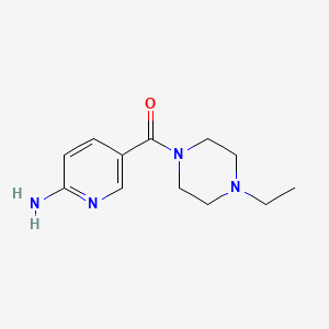 molecular formula C12H18N4O B13274952 (6-Aminopyridin-3-yl)(4-ethylpiperazin-1-yl)methanone 