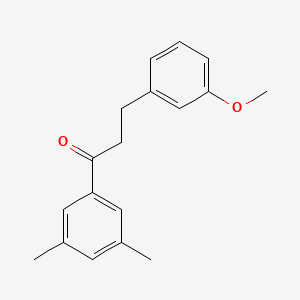 molecular formula C18H20O2 B1327496 3',5'-Dimethyl-3-(3-methoxyphenyl)propiophenone CAS No. 898774-84-0