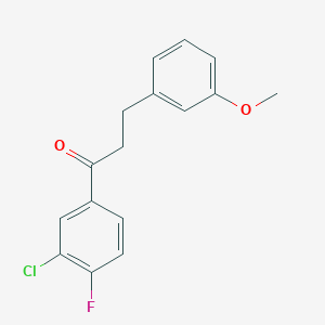 molecular formula C16H14ClFO2 B1327498 3'-Chloro-4'-fluoro-3-(3-methoxyphenyl)propiophenone CAS No. 898774-90-8