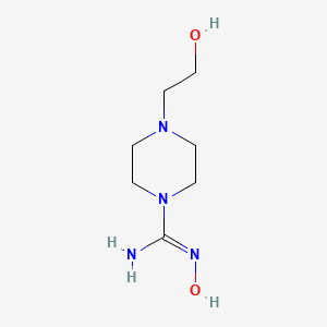 molecular formula C7H16N4O2 B13275001 N'-hydroxy-4-(2-hydroxyethyl)piperazine-1-carboximidamide 