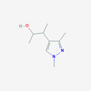 molecular formula C9H16N2O B13275017 3-(1,3-Dimethyl-1H-pyrazol-4-yl)butan-2-ol 