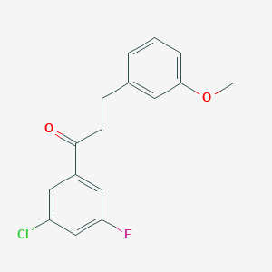 molecular formula C16H14ClFO2 B1327502 3'-Chloro-5'-fluoro-3-(3-methoxyphenyl)propiophenone CAS No. 898775-07-0