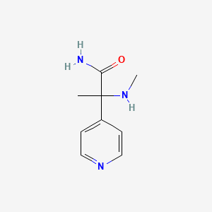 molecular formula C9H13N3O B13275028 2-(Methylamino)-2-(pyridin-4-yl)propanamide 