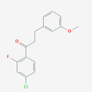 molecular formula C16H14ClFO2 B1327503 4'-Chloro-2'-fluoro-3-(3-methoxyphenyl)propiophenone CAS No. 898775-10-5