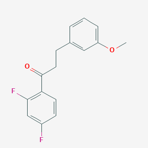 molecular formula C16H14F2O2 B1327506 2',4'-Difluoro-3-(3-methoxyphenyl)propiophenone CAS No. 898775-28-5
