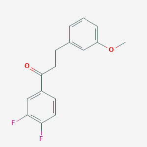 molecular formula C16H14F2O2 B1327507 3',4'-Difluoro-3-(3-methoxyphenyl)propiophenone CAS No. 898775-31-0