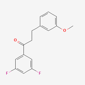 molecular formula C16H14F2O2 B1327508 3',5'-二氟-3-(3-甲氧基苯基)丙酮 CAS No. 898775-34-3