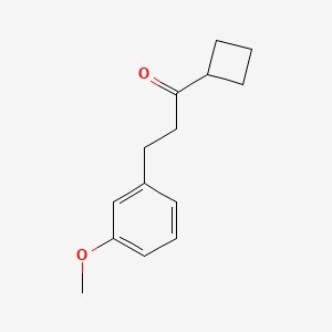 molecular formula C14H18O2 B1327511 Cyclobutyl 2-(3-methoxyphenyl)ethyl ketone CAS No. 898775-43-4