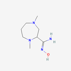 molecular formula C8H18N4O B13275119 N'-Hydroxy-1,4-dimethyl-1,4-diazepane-2-carboximidamide 