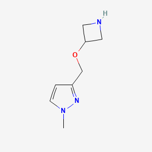 molecular formula C8H13N3O B13275148 3-[(Azetidin-3-yloxy)methyl]-1-methyl-1H-pyrazole 