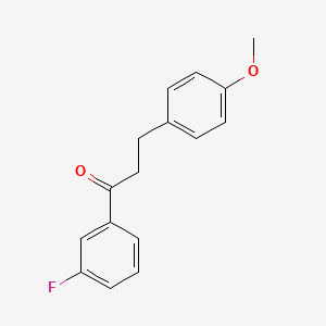 molecular formula C16H15FO2 B1327515 3'-Fluoro-3-(4-methoxyphenyl)propiophenone CAS No. 898775-76-3