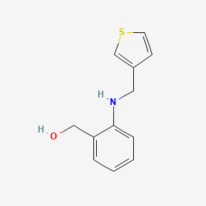 molecular formula C12H13NOS B13275169 {2-[(Thiophen-3-ylmethyl)amino]phenyl}methanol 