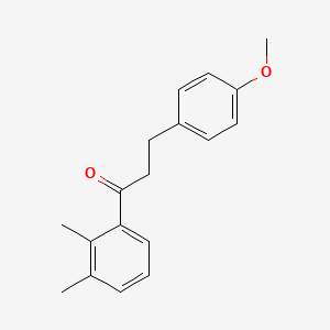 molecular formula C18H20O2 B1327517 2',3'-Dimethyl-3-(4-methoxyphenyl)propiophenone CAS No. 898775-80-9
