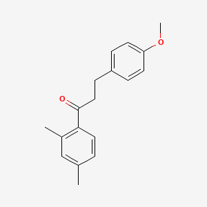 molecular formula C18H20O2 B1327518 2',4'-二甲基-3-(4-甲氧基苯基)丙基苯酮 CAS No. 898775-82-1
