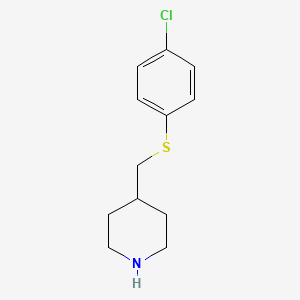 molecular formula C12H16ClNS B13275181 4-(4-Chloro-phenylsulfanylmethyl)-piperidine 