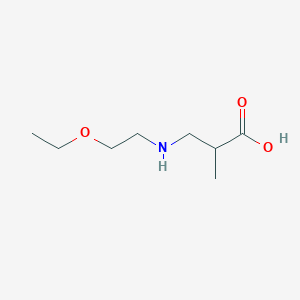 molecular formula C8H17NO3 B13275189 3-[(2-Ethoxyethyl)amino]-2-methylpropanoic acid 