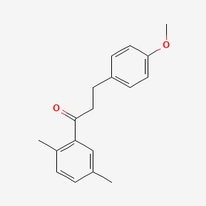 molecular formula C18H20O2 B1327519 2',5'-Dimethyl-3-(4-methoxyphenyl)propiophenone CAS No. 898775-84-3