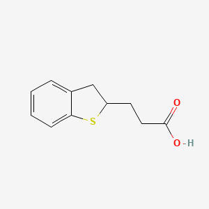 molecular formula C11H12O2S B13275190 3-(2,3-Dihydrobenzo[b]thiophen-2-yl)propanoic acid 