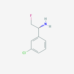 molecular formula C8H9ClFN B13275209 (1R)-1-(3-Chlorophenyl)-2-fluoroethanamine 