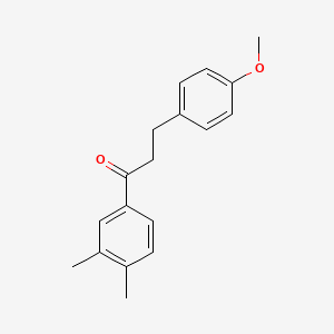 molecular formula C18H20O2 B1327521 3',4'-二甲基-3-(4-甲氧基苯基)丙酮 CAS No. 898775-88-7
