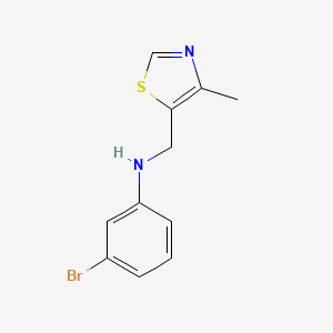 molecular formula C11H11BrN2S B13275210 3-bromo-N-[(4-methyl-1,3-thiazol-5-yl)methyl]aniline 