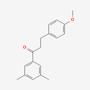 molecular formula C18H20O2 B1327522 3',5'-Dimethyl-3-(4-methoxyphenyl)propiophenone CAS No. 898775-90-1