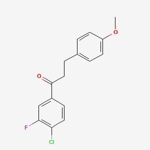 molecular formula C16H14ClFO2 B1327523 4'-Chloro-3'-fluoro-3-(4-methoxyphenyl)propiophenone CAS No. 898775-94-5