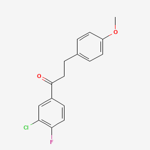 B1327524 3'-Chloro-4'-fluoro-3-(4-methoxyphenyl)propiophenone CAS No. 898775-96-7