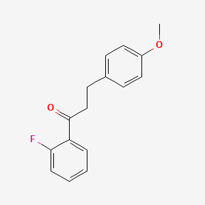 molecular formula C16H15FO2 B1327525 2'-氟-3-(4-甲氧基苯基)丙酮 CAS No. 898776-00-6