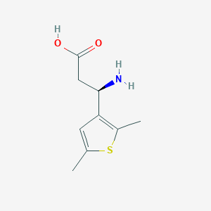 molecular formula C9H13NO2S B13275257 (3R)-3-Amino-3-(2,5-dimethylthiophen-3-YL)propanoic acid 