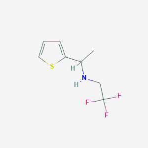 molecular formula C8H10F3NS B13275263 [1-(Thiophen-2-YL)ethyl](2,2,2-trifluoroethyl)amine 