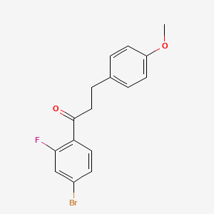 molecular formula C16H14BrFO2 B1327529 4'-Bromo-2'-fluoro-3-(4-methoxyphenyl)propiophenone CAS No. 898776-10-8