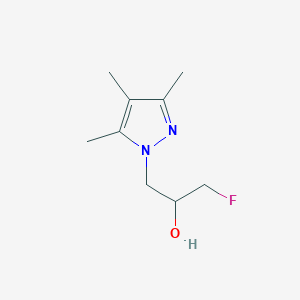 molecular formula C9H15FN2O B13275306 1-Fluoro-3-(trimethyl-1H-pyrazol-1-yl)propan-2-ol 