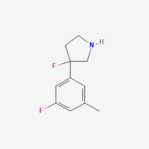 molecular formula C11H13F2N B13275316 3-Fluoro-3-(3-fluoro-5-methylphenyl)pyrrolidine 