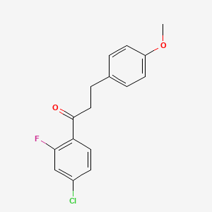molecular formula C16H14ClFO2 B1327532 4'-Chloro-2'-fluoro-3-(4-methoxyphenyl)propiophenone CAS No. 898776-19-7