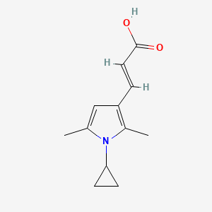 molecular formula C12H15NO2 B13275321 3-(1-cyclopropyl-2,5-dimethyl-1H-pyrrol-3-yl)prop-2-enoic acid 