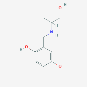 molecular formula C11H17NO3 B13275324 2-{[(1-Hydroxypropan-2-yl)amino]methyl}-4-methoxyphenol 