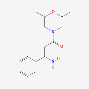 molecular formula C15H22N2O2 B13275330 3-Amino-1-(2,6-dimethylmorpholin-4-yl)-3-phenylpropan-1-one 