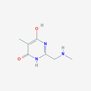 molecular formula C7H11N3O2 B13275335 6-Hydroxy-5-methyl-2-[(methylamino)methyl]-3,4-dihydropyrimidin-4-one 